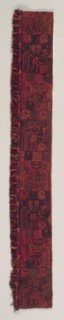 Mantle Border Fragment with Oculate Being, 200 BC-AD 200. Peru, South Coast, Paracas (Cavernas)