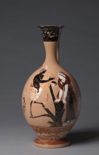 Paestan Black-Figure Lekythos, 330-300 BC. South Italy, Campania, 4th Century BC. Black-figure