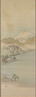 Lake Suwa, 19th century. Ando Hiroshige (Japanese, 1797-1858). Hanging scroll; ink and color on