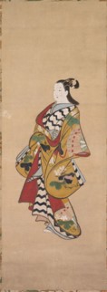 Courtesan, 18th century. Japan, Kaigetsudo school, Edo period (1615-1868). Hanging scroll; ink and