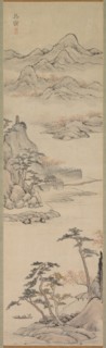 Landscape with Boaters, late 18th-early 19th century. Kenkado Kimura (Japanese, 1736-1802). Hanging