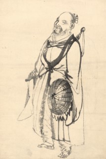 The Wandering Hermit. Kono Bairei (Japanese, 1844-1895). Ink on paper; sheet: 39.7 x 26.7 cm (15