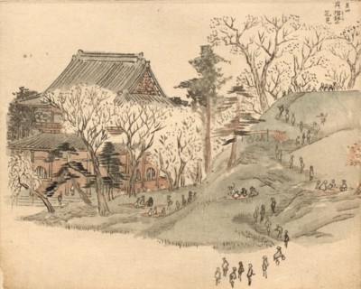 Cherry Blossom Festival at the Temple on Mt. Suribachi. Ando Hiroshige (Japanese, 1797-1858).