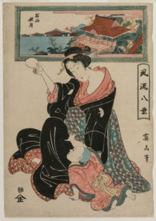 Autumn Moon at the Temple Ishiyamadera from the series Fashionable Eight Views, c. 1814-17.