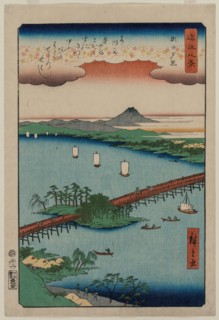 Evening Glow at Seta, from the series Eight Views of Omi, 1857. Utagawa Hiroshige (Japanese,