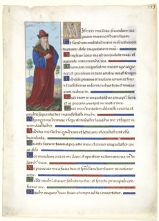 Leaf from a Book of Hours: King David, c. 1500. Circle of Jean Bourdichon (French, c. 1457-1521).