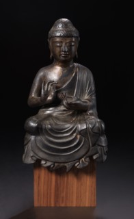 A Preaching Buddha, 8th century. Japan, Nara Period (710-794). Bronze with traces of gilt; overall: