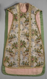 Chasuble, c. 1760-1770. France, Lyon, 18th century. Taffeta, brocaded; silk, silver, and gold