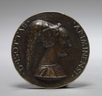 Medal of Isotta degli Atti da Rimini (obverse) and (reverse), 15th century. Matteo de' Pasti