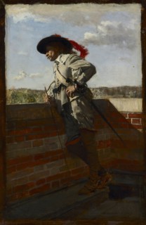 On a Terrace, 1867. Ernest Meissonier (French, 1815-1891). Oil on wood panel; framed: 50.5 x 40 x 8