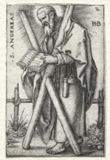 St. Andrew, 1545-1546. Hans Sebald Beham (German, 1500-1550). Engraving