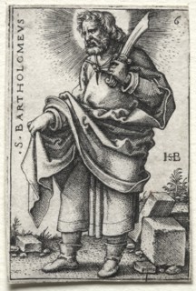 St. Bartholomew, 1545-1546. Hans Sebald Beham (German, 1500-1550). Engraving