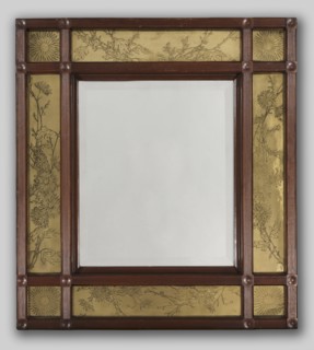 Mirror with Ornamented Frame, 1886. M. Louise McLaughlin (American, 1847-1939). Beveled plate glass