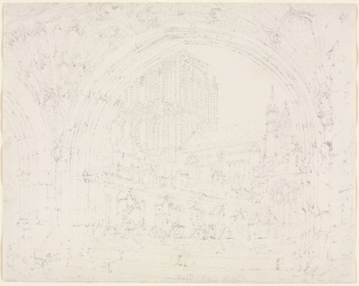 Hereford Cathedral, c. 1793. Joseph Mallord William Turner (British, 1775-1851). Graphite; overall:
