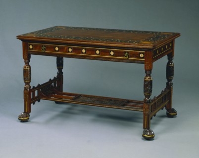Center Table, c. 1875. Herter Brothers (American). Rosewood inlaid with other woods and bone;