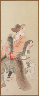 Genre Figures, c. 1816. Tatabe Socho (Japanese, 1760-1814). Hanging scroll; ink and color on paper;
