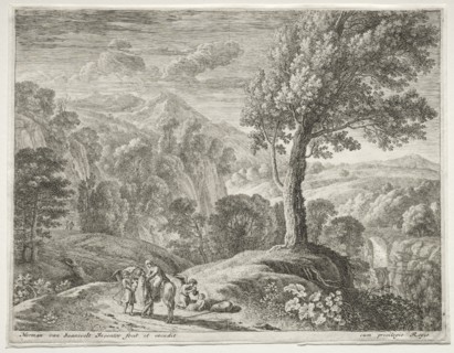The Flight into Egypt: The Large Tree and the Cascade, c. 1652-1654. Herman van Swanevelt (Dutch, c