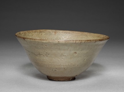 Bowl with Stamped Floral Decoration, 1400s. Korea, Joseon dynasty (1392-1910). Glazed ceramic;