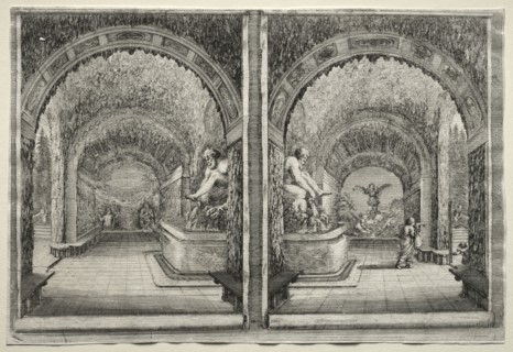 Views of the Villa of Pratolino:  Two Views of the Grotto. Stefano Della Bella (Italian, 1610-1664)