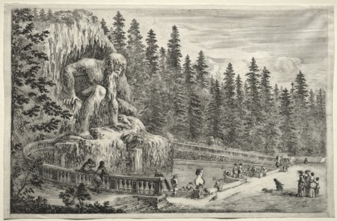 Views of the Villa of Pratolino:  Colossal Statue of the Apennines. Stefano Della Bella (Italian,