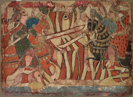 Illustration of the Mahabharata, c. 1800. India, Maharashtra, Paithan School, early 19th Century.