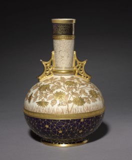 Vase, c. 1884-1887. Edward Lycett (American, 1833-1910), Faience Manufacturing Company (American).