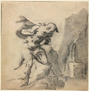 Narcissus, first half 1600s. Gabriel Weyer (German, 1576-1632). Brush and black ink and brush and