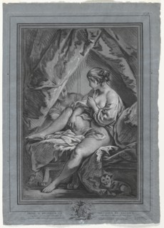 Young Woman Seated on a Bed, 1764-1767. Louis-Marin Bonnet (French, 1736-1793), after François