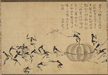 Festival of Insects, 1600s-1800s. Motsurin Joto (Japanese, d. 1492). Hanging scroll, ink on paper;