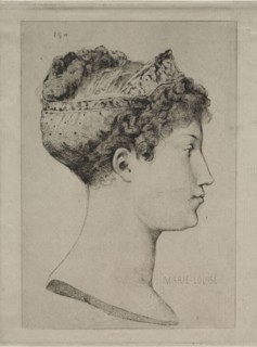 Marie Louise in Profile, 1860. Jules de Goncourt (French, 1830-1870). Etching with stipple and