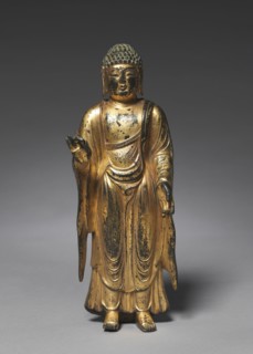 Statue of Amitabha, 800s. Korea, Unified Silla Kingdom (668-935). Gilt bronze; overall: 25.4 cm (10