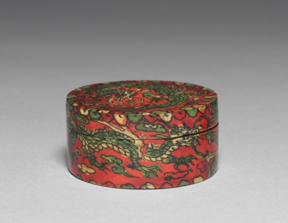Incense Box with Dragon Design, 1600s-1700s. Korea, Joseon dynasty (1392-1910). Wood carved with