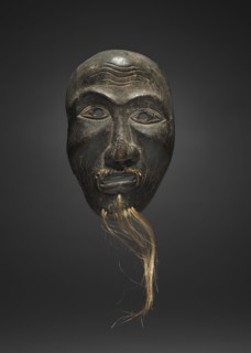 Mask of an Elder, 1600s. Korea, Joseon dynasty (1392-1910). Wood with horsehair; mask: 20.3 x 6.1