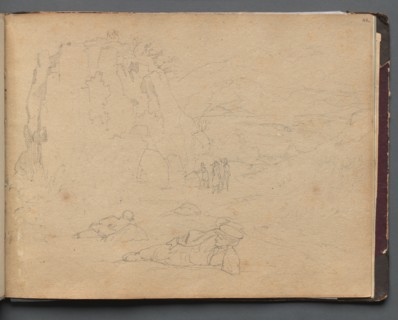 Album with Views of Rome and Surroundings, Landscape Studies, page 44a: Figures in a Landscape.