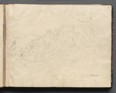 Album with Views of Rome and Surroundings, Landscape Studies, page 02a: "Olevano". Franz Johann