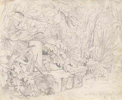 Album with Views of Rome and Surroundings, Landscape Studies, page 03a: In villa Walkonsky. Franz