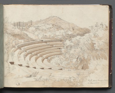 Album with Views of Rome and Surroundings, Landscape Studies, page 25a: Amphitheater, Tusculum.