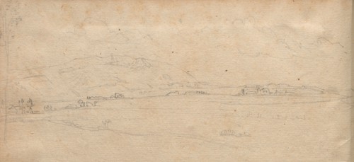Album with Views of Rome and Surroundings, Landscape Studies, page 03b: Roman Panoramic Landscape.