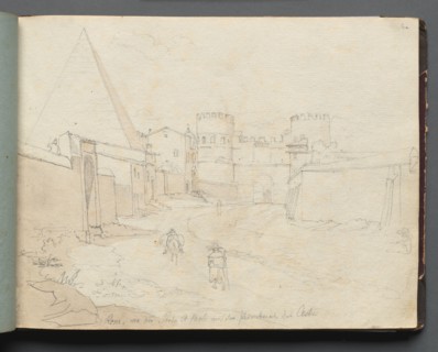 Album with Views of Rome and Surroundings, Landscape Studies, page 06a: "Rome von der Porta St.