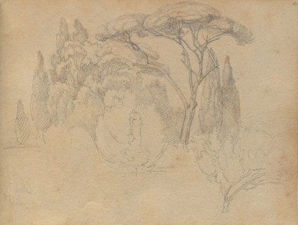 Album with Views of Rome and Surroundings, Landscape Studies, page 29a: Landscape Study. Franz