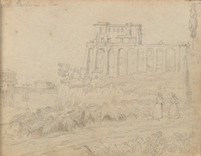 Album with Views of Rome and Surroundings, Landscape Studies, page 07a: "Villla Barberini in Rome".