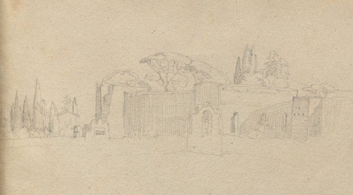 Album with Views of Rome and Surroundings, Landscape Studies, page 51a: Roman Landscape. Franz