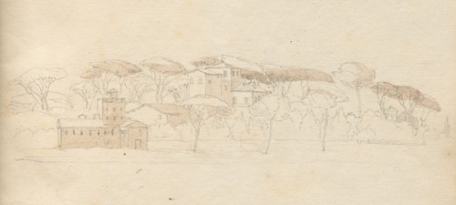 Album with Views of Rome and Surroundings, Landscape Studies, page 30a: Roman Panoramic View. Franz