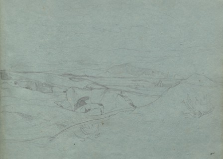Album with Views of Rome and Surroundings, Landscape Studies, page 52a: Roman Landscape. Franz