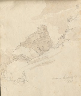 Album with Views of Rome and Surroundings, Landscape Studies, page 33a: "Cervera". Franz Johann