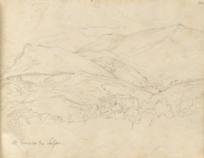 Album with Views of Rome and Surroundings, Landscape Studies, page 34a: "St. Francesco". Franz