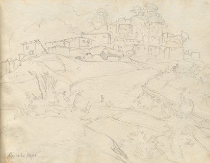 Album with Views of Rome and Surroundings, Landscape Studies, page 35a: "Rocca di Papa". Franz