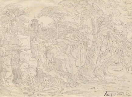 Album with Views of Rome and Surroundings, Landscape Studies, page 36a: Roman View. Franz Johann