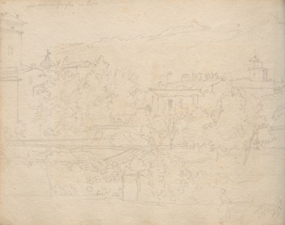 Album with Views of Rome and Surroundings, Landscape Studies, page 16b: Roman View. Franz Johann