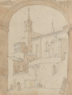 Album with Views of Rome and Surroundings, Landscape Studies, page 18a: Saint John Lateran, Rome.